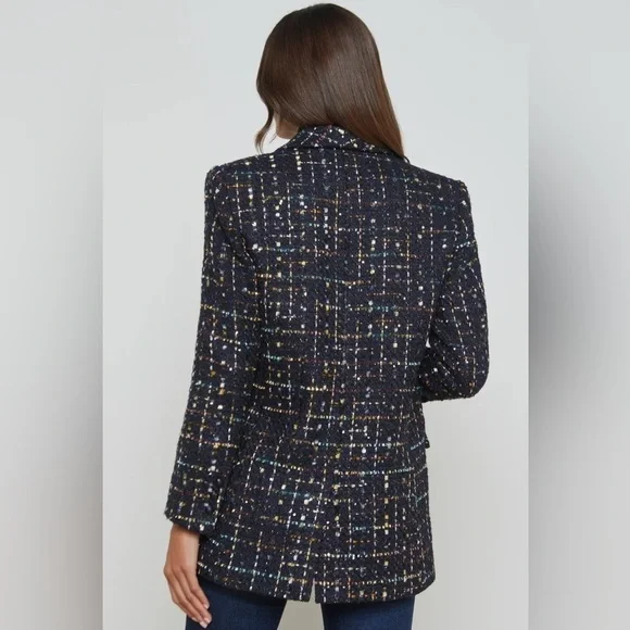 CURRENT SEASON L'Agence Jayda sequin-embellished tweed blazer
